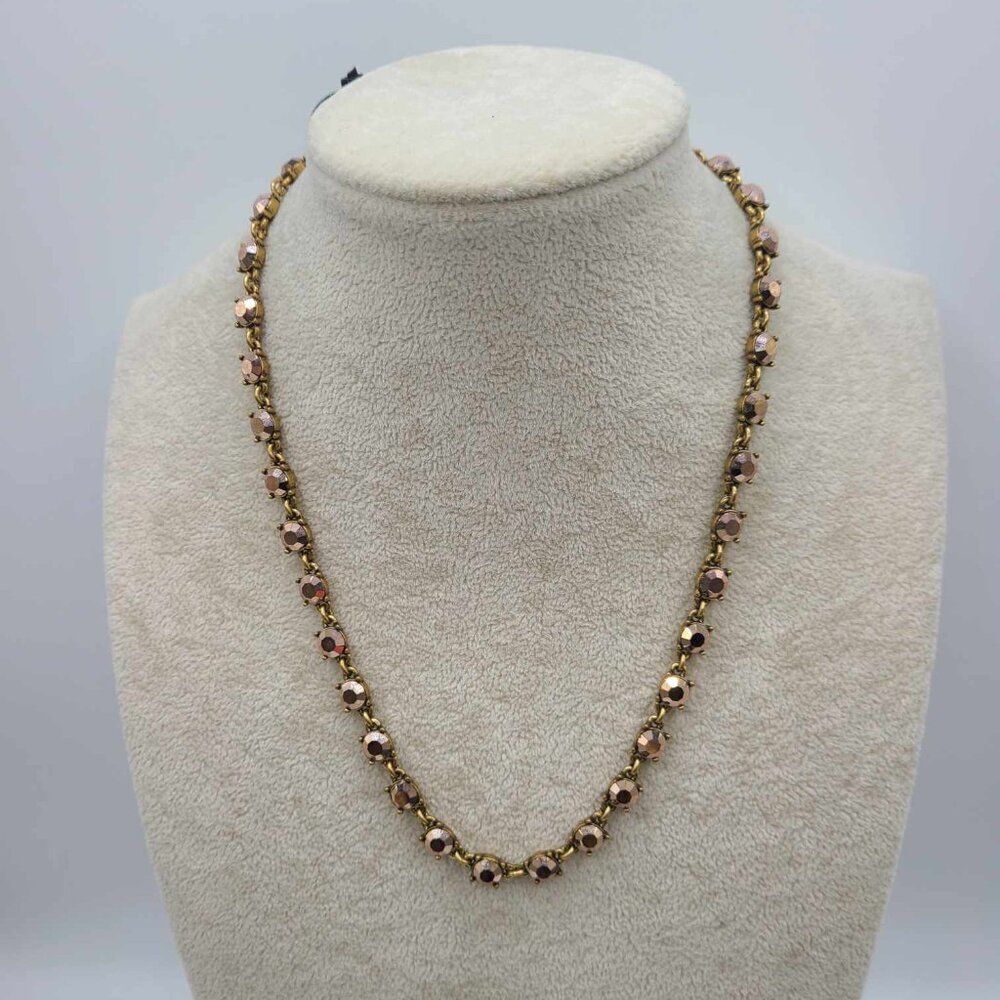 J Crew Gold Tone Metallic Crystal Necklace NWT!  NEW